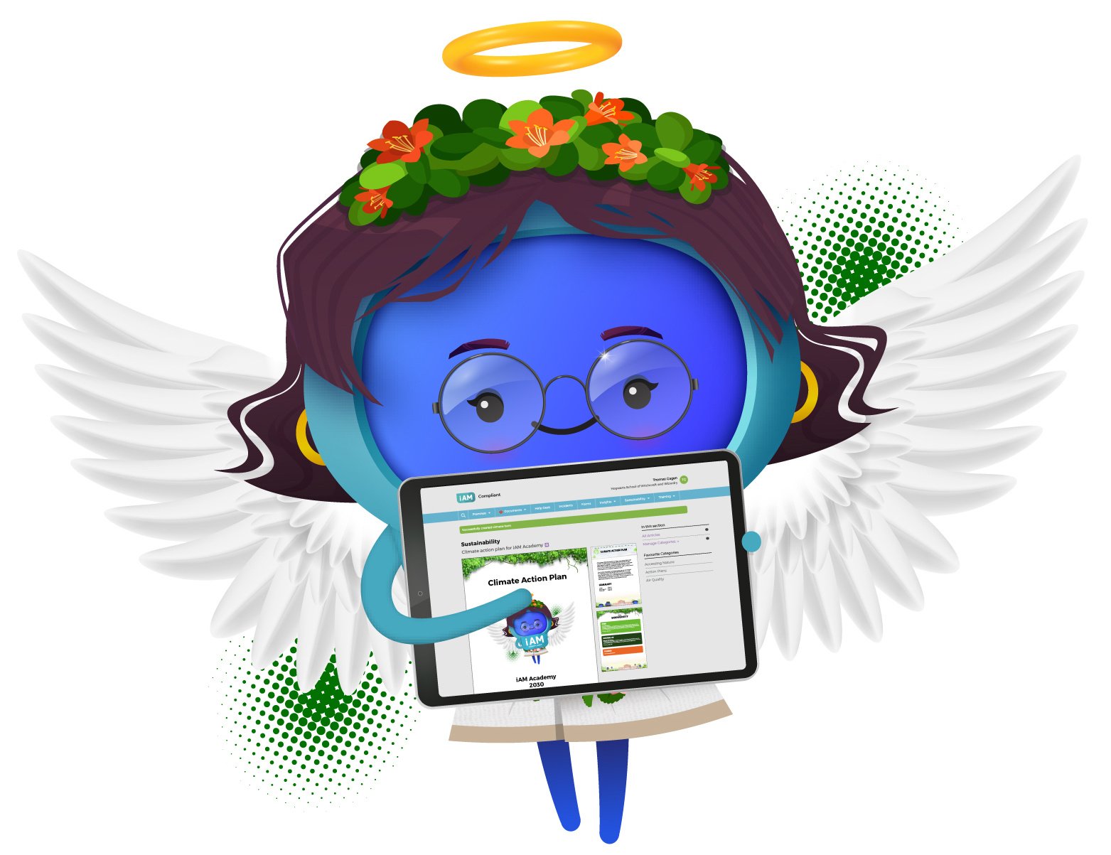 Eco-Angel Holding ipad with CAP
